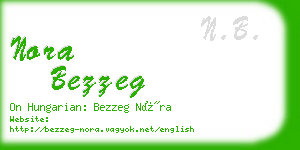 nora bezzeg business card